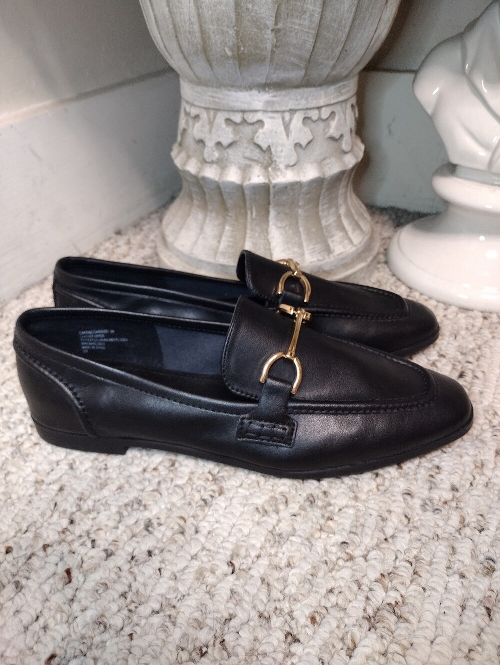 Steve Madden Carrine Women's Classic Black Leather Horsebit Loafers
